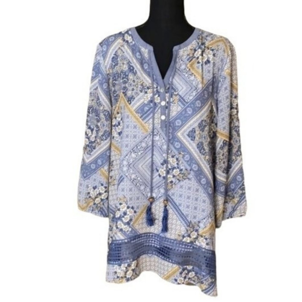 Multiples blue/yellow tunic with camisole size L